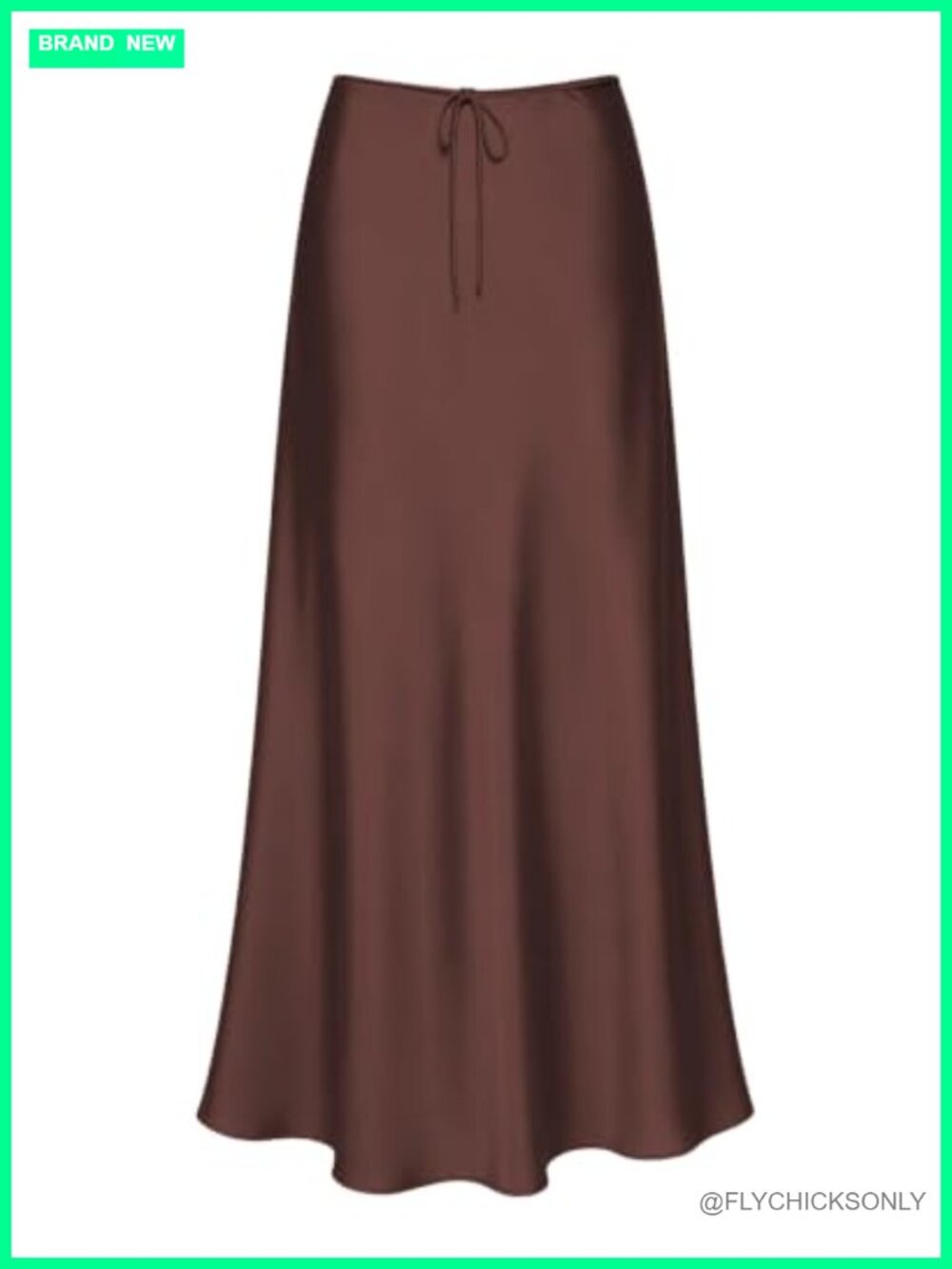 Satin Silk Maxi Skirt Drawstring High Waisted A-Line Flowy Long Skirt